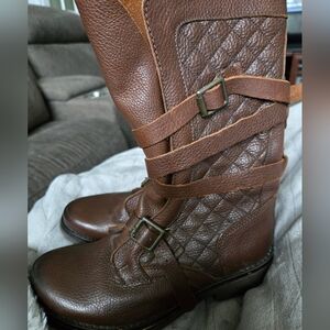 Steve Madden Brown Leather Combat Boots